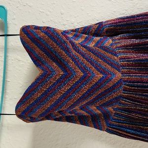 Dress the Population Rosalie Metallic Stripe Cocktail Strapless Midi Dress sz. M